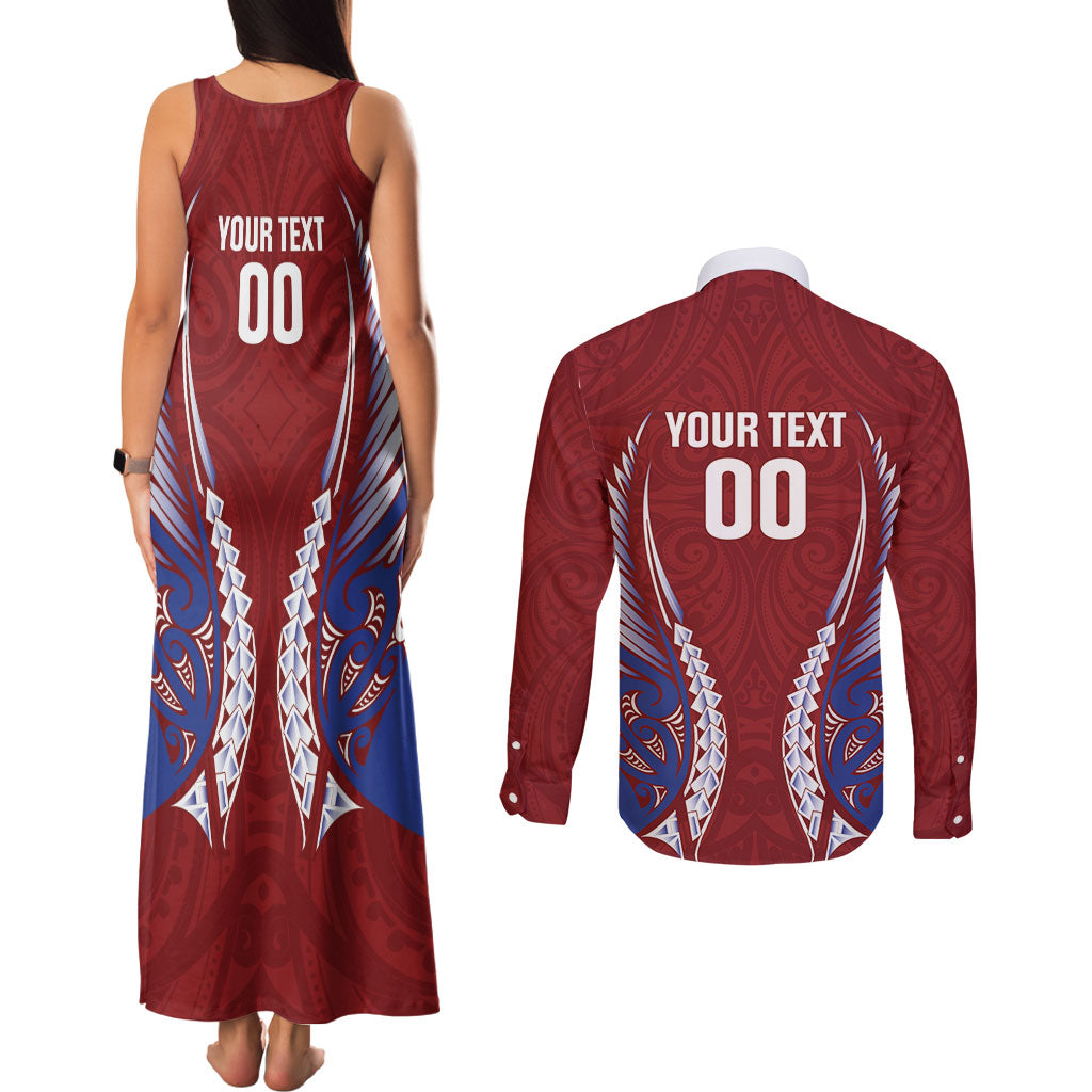 Southland 2026 Rugby Custom Couples Matching Tank Maxi Dress and Long Sleeve Button Shirt NZ Maori Silver Fern