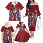 Southland 2026 Rugby Custom Family Matching Off The Shoulder Long Sleeve Dress and Hawaiian Shirt NZ Maori Silver Fern
