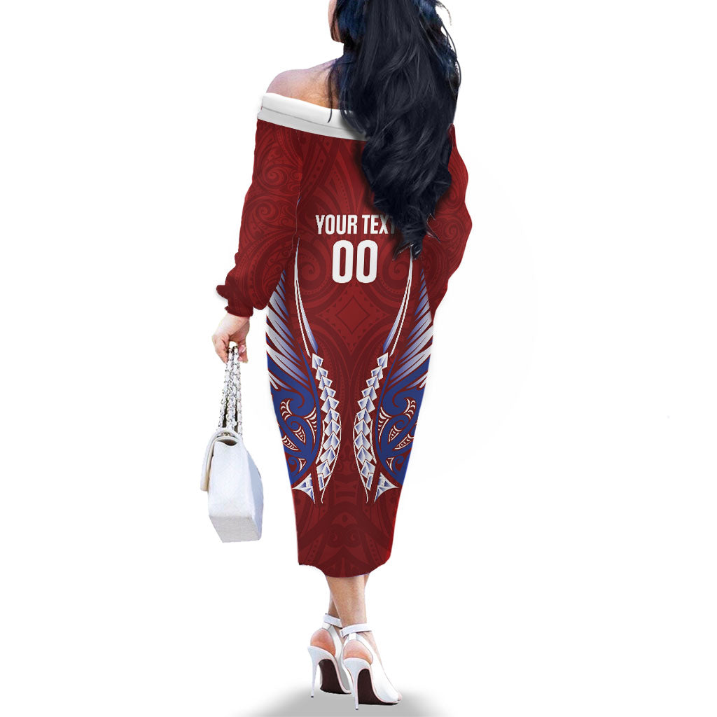 Southland 2026 Rugby Custom Family Matching Off The Shoulder Long Sleeve Dress and Hawaiian Shirt NZ Maori Silver Fern