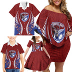Southland 2026 Rugby Custom Family Matching Off Shoulder Short Dress and Hawaiian Shirt NZ Maori Silver Fern
