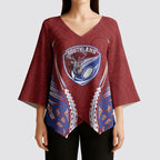 Southland 2026 Rugby Custom Kimono Sleeve Blouse NZ Maori Silver Fern