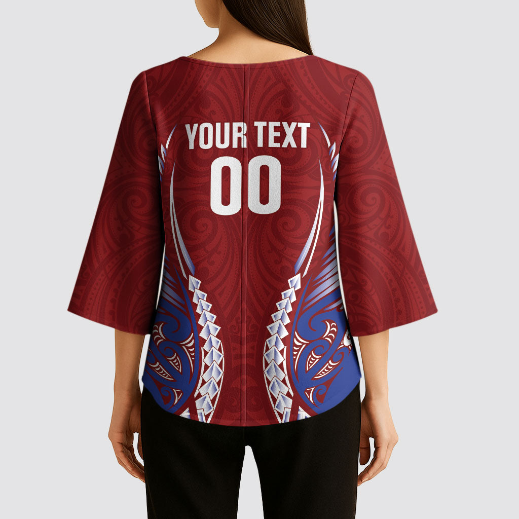 Southland 2026 Rugby Custom Kimono Sleeve Blouse NZ Maori Silver Fern
