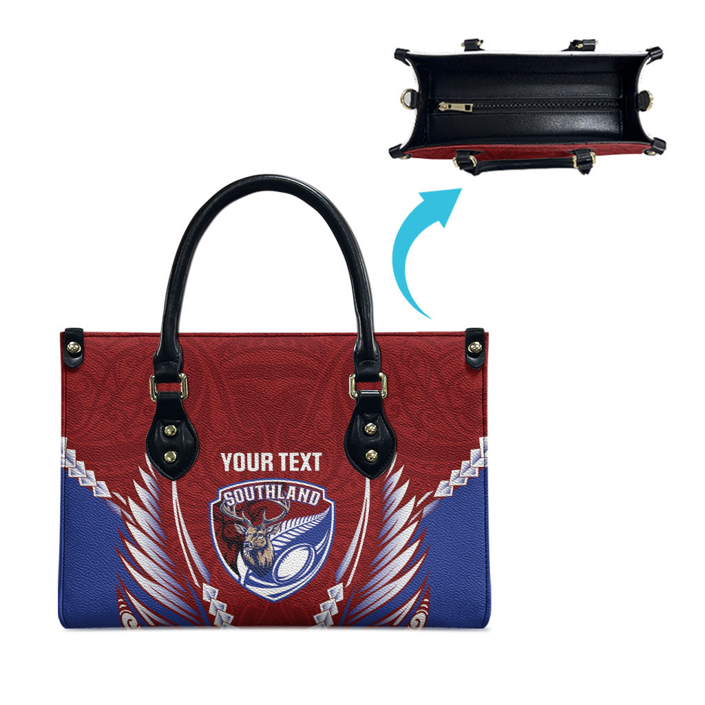 Southland 2026 Rugby Custom Leather Bag NZ Maori Silver Fern