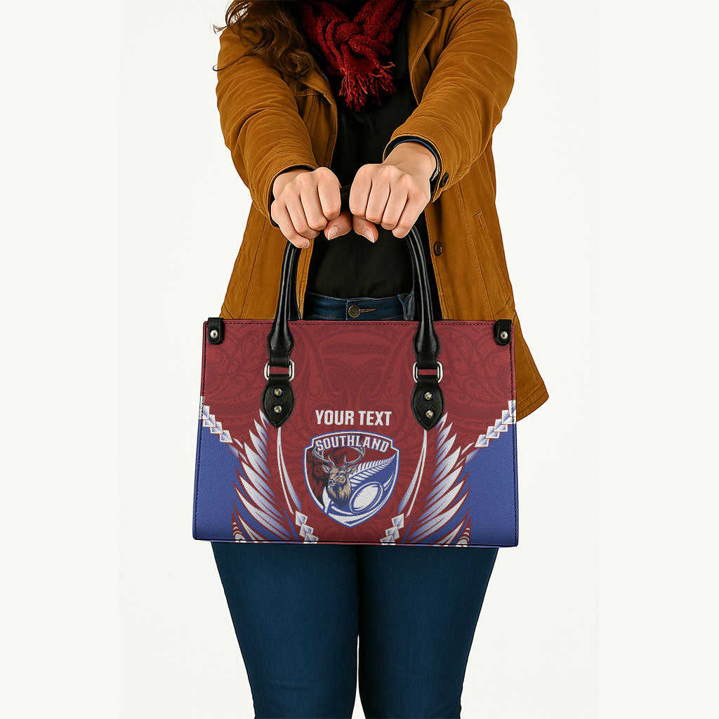 Southland 2026 Rugby Custom Leather Bag NZ Maori Silver Fern