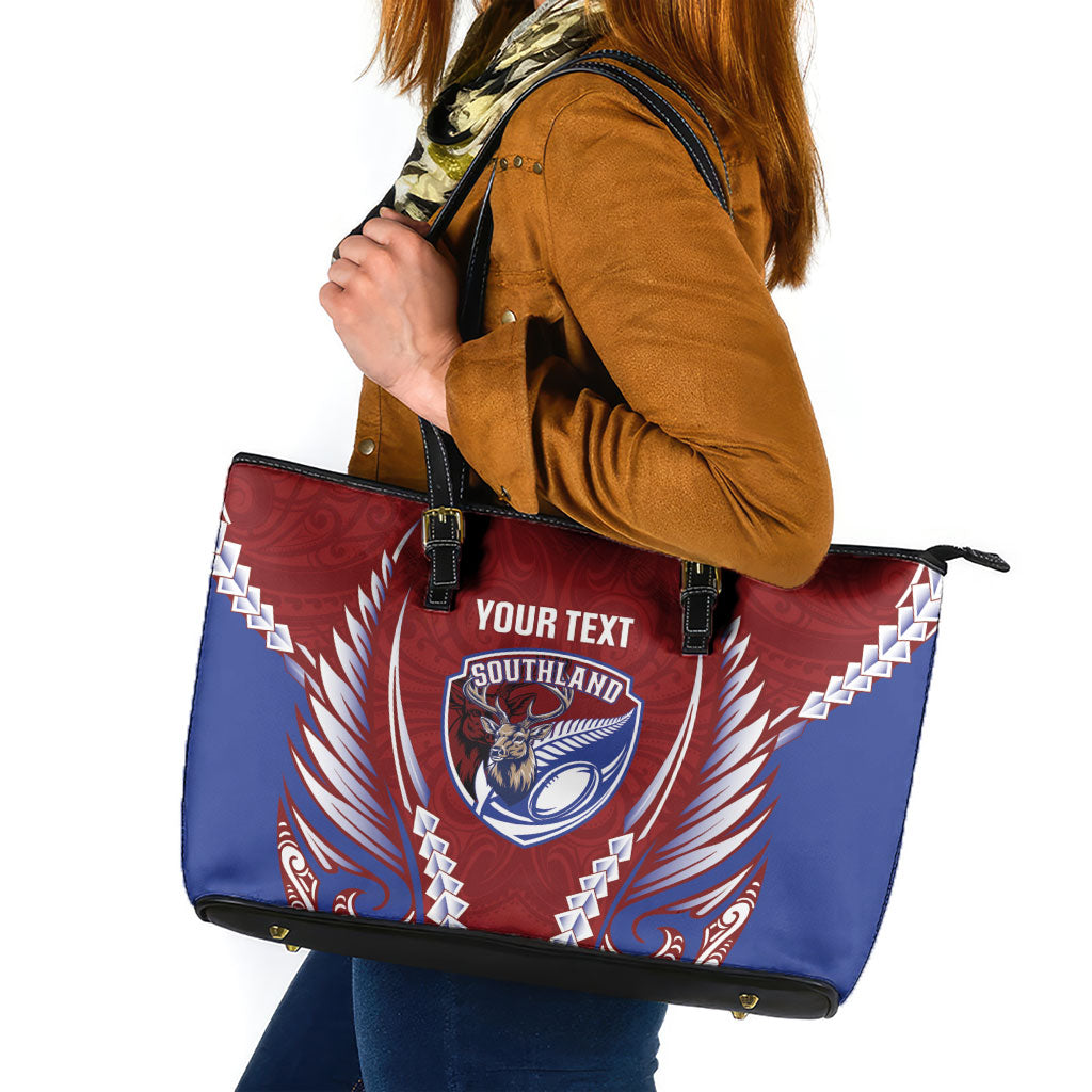Southland 2026 Rugby Custom Leather Tote Bag NZ Maori Silver Fern