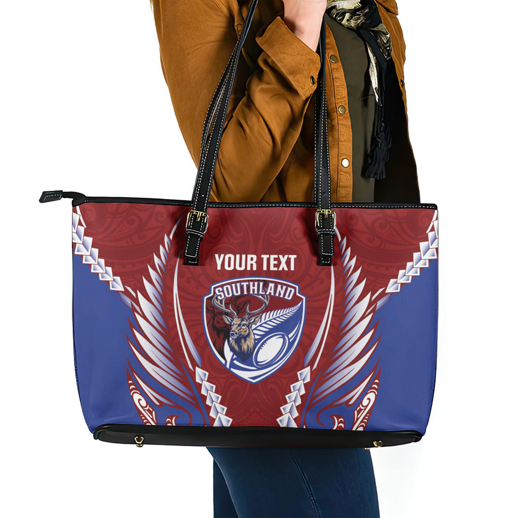 Southland 2026 Rugby Custom Leather Tote Bag NZ Maori Silver Fern