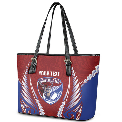 Southland 2026 Rugby Custom Leather Tote Bag NZ Maori Silver Fern