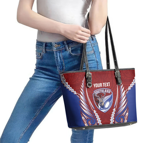 Southland 2026 Rugby Custom Leather Tote Bag NZ Maori Silver Fern