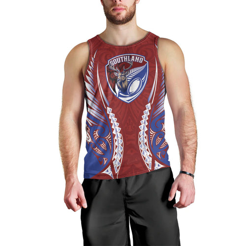Southland 2026 Rugby Custom Men Tank Top NZ Maori Silver Fern
