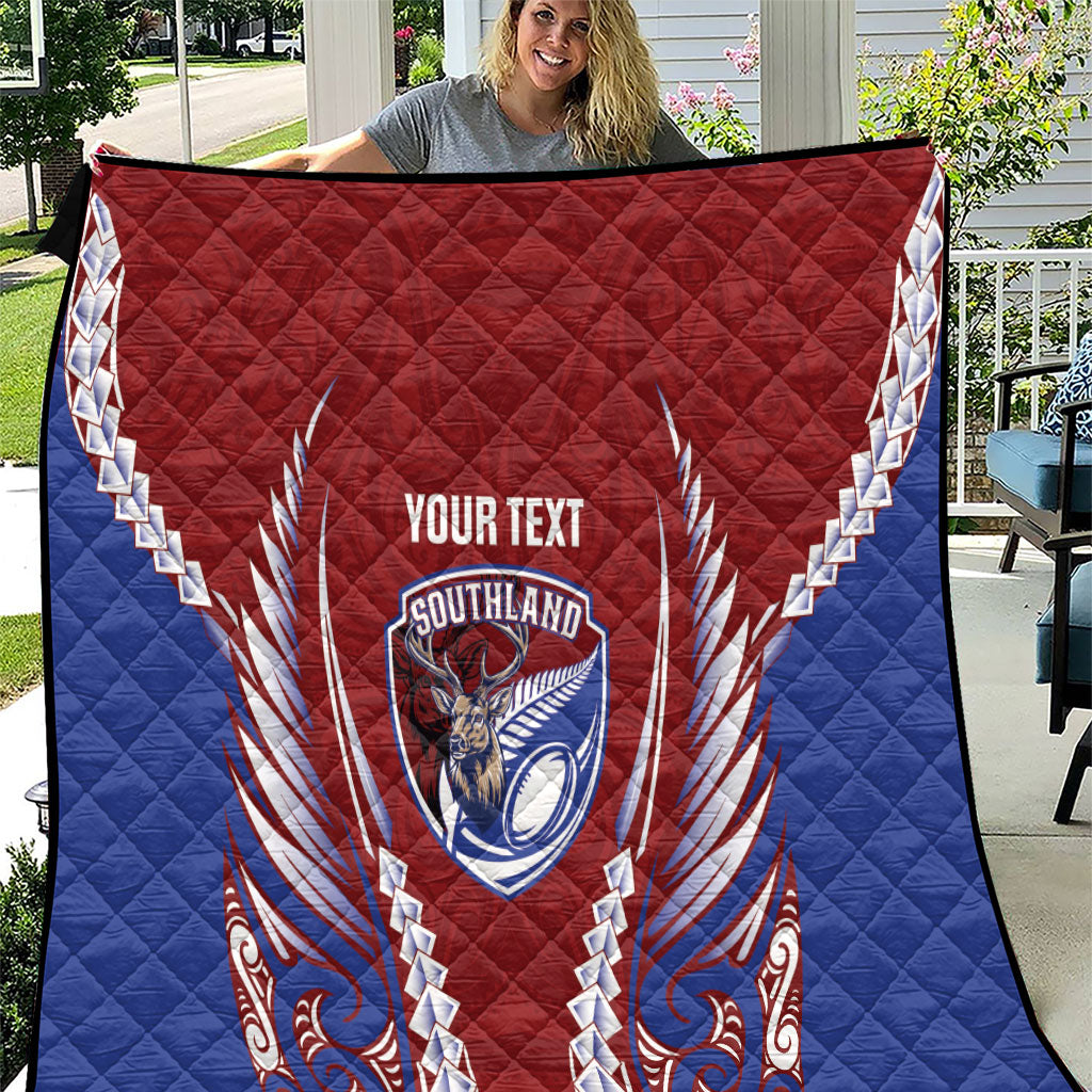 Southland 2026 Rugby Custom Quilt NZ Maori Silver Fern
