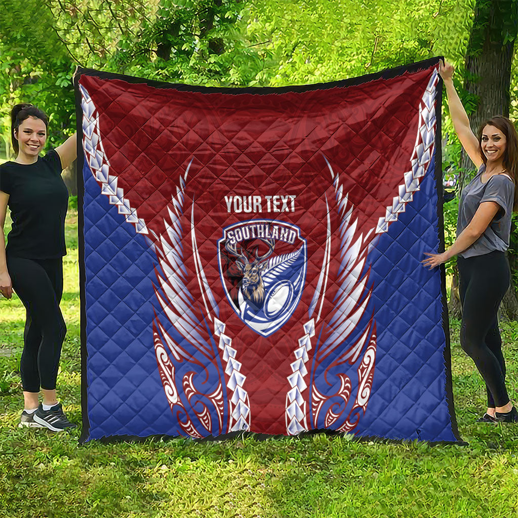 Southland 2026 Rugby Custom Quilt NZ Maori Silver Fern