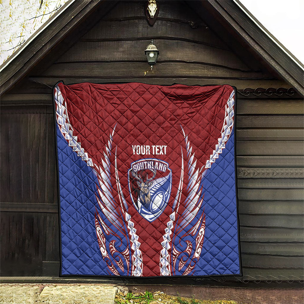 Southland 2026 Rugby Custom Quilt NZ Maori Silver Fern