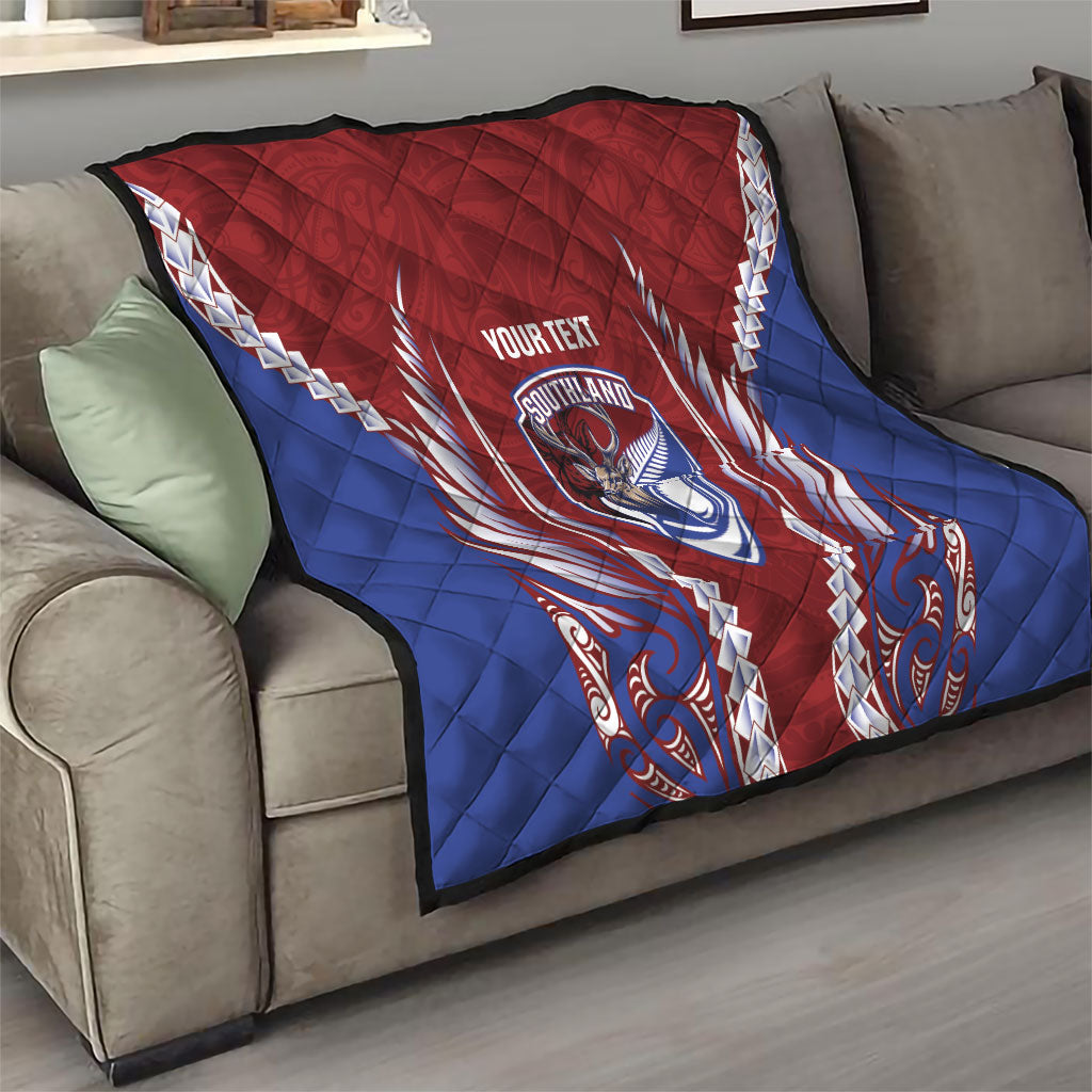 Southland 2026 Rugby Custom Quilt NZ Maori Silver Fern