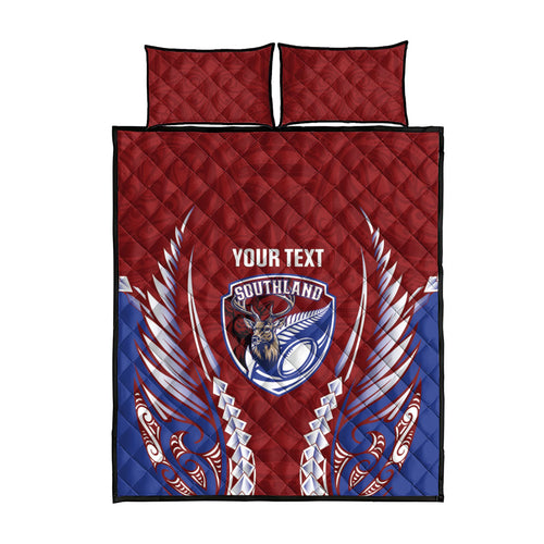 Southland 2026 Rugby Custom Quilt Bed Set NZ Maori Silver Fern