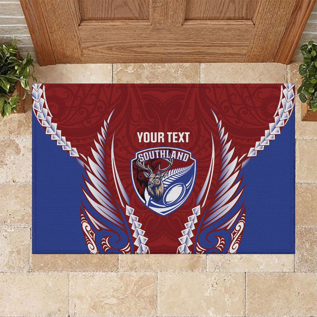 Southland 2026 Rugby Custom Rubber Doormat NZ Maori Silver Fern