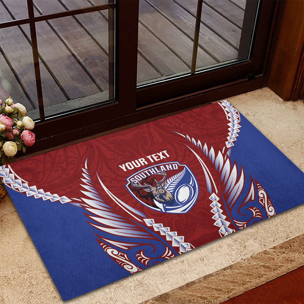 Southland 2026 Rugby Custom Rubber Doormat NZ Maori Silver Fern