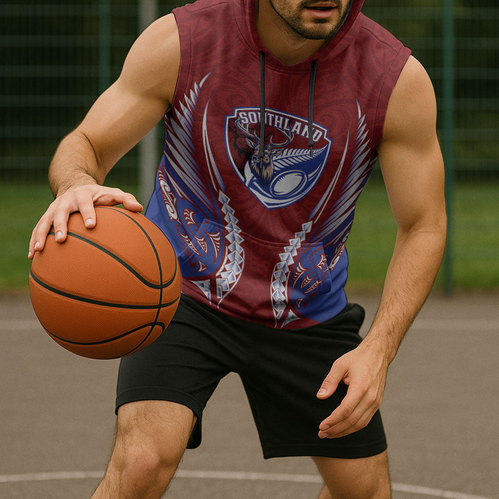 Southland 2026 Rugby Custom Sleeveless Hoodie NZ Maori Silver Fern
