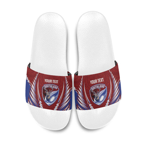 Southland 2026 Rugby Custom Slide Sandals NZ Maori Silver Fern