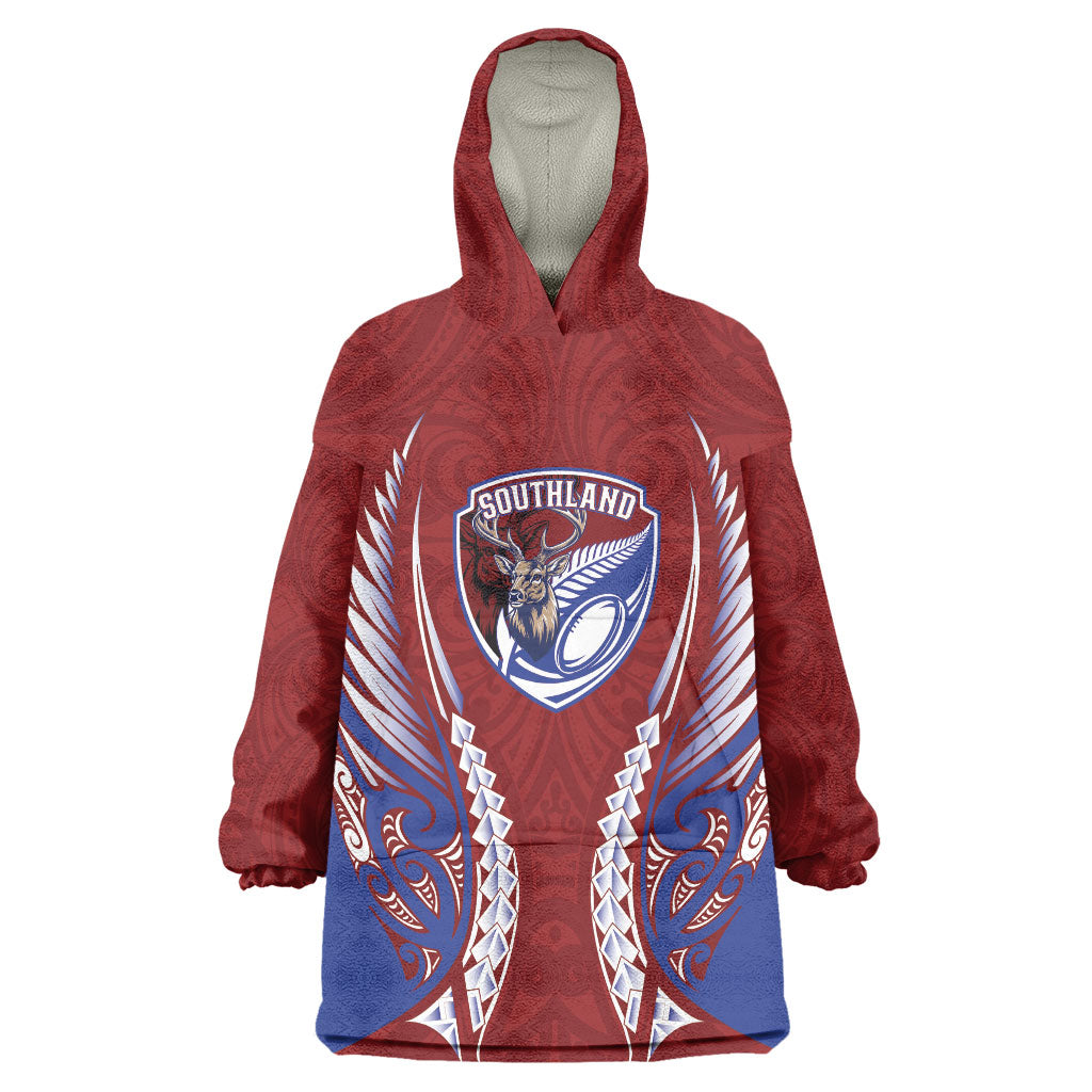Southland 2026 Rugby Custom Wearable Blanket Hoodie NZ Maori Silver Fern