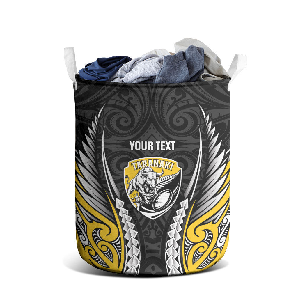 Taranaki 2026 Rugby Custom Laundry Basket NZ Maori Silver Fern