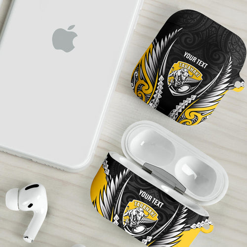 Taranaki 2026 Rugby Custom AirPods Case NZ Maori Silver Fern