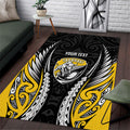 Taranaki 2026 Rugby Custom Area Rug NZ Maori Silver Fern