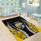 Taranaki 2026 Rugby Custom Area Rug NZ Maori Silver Fern