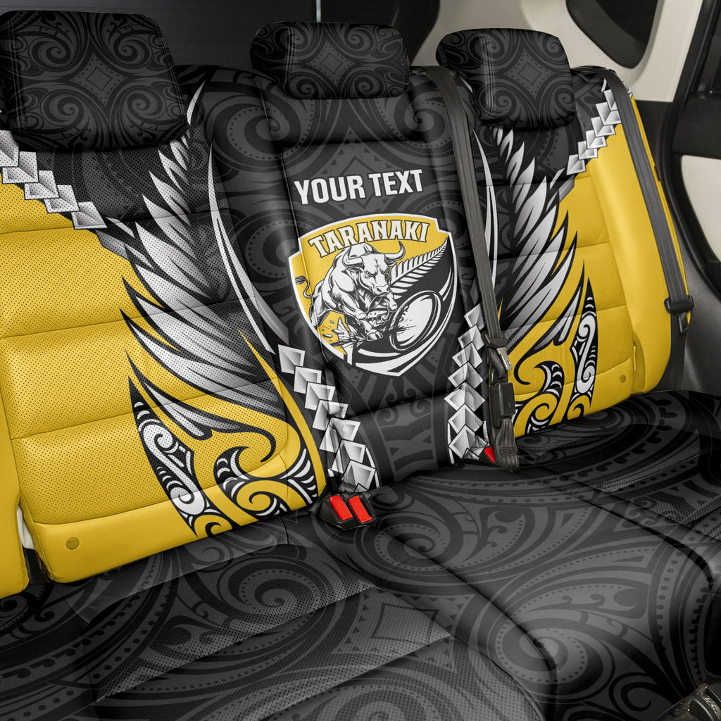 Taranaki 2026 Rugby Custom Back Car Seat Cover NZ Maori Silver Fern