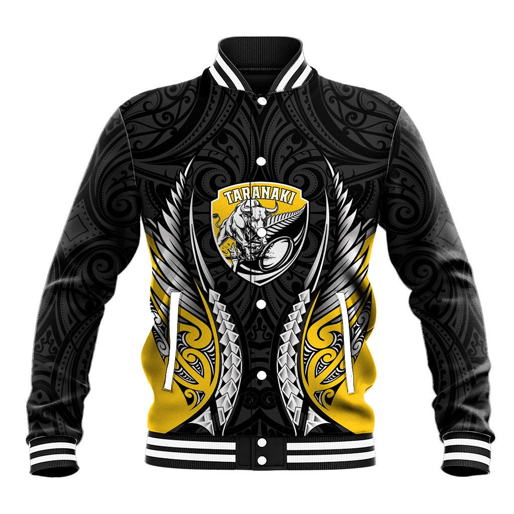 Taranaki 2026 Rugby Custom Baseball Jacket NZ Maori Silver Fern