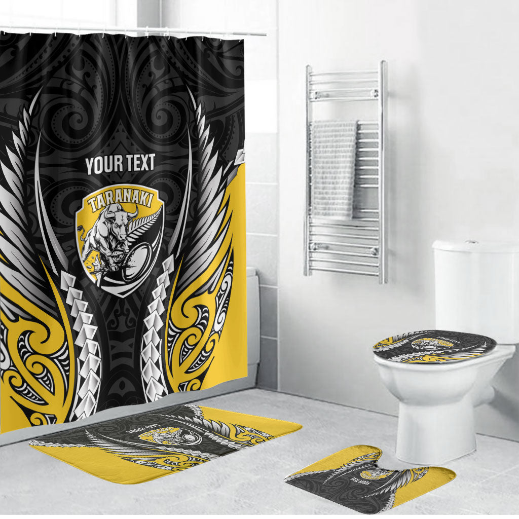 Taranaki 2026 Rugby Custom Bathroom Set NZ Maori Silver Fern