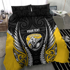 Taranaki 2026 Rugby Custom Bedding Set NZ Maori Silver Fern