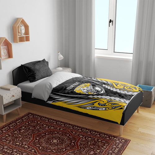 Taranaki 2026 Rugby Custom Bedding Set NZ Maori Silver Fern