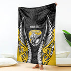 Taranaki 2026 Rugby Custom Blanket NZ Maori Silver Fern