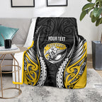 Taranaki 2026 Rugby Custom Blanket NZ Maori Silver Fern