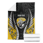 Taranaki 2026 Rugby Custom Blanket NZ Maori Silver Fern