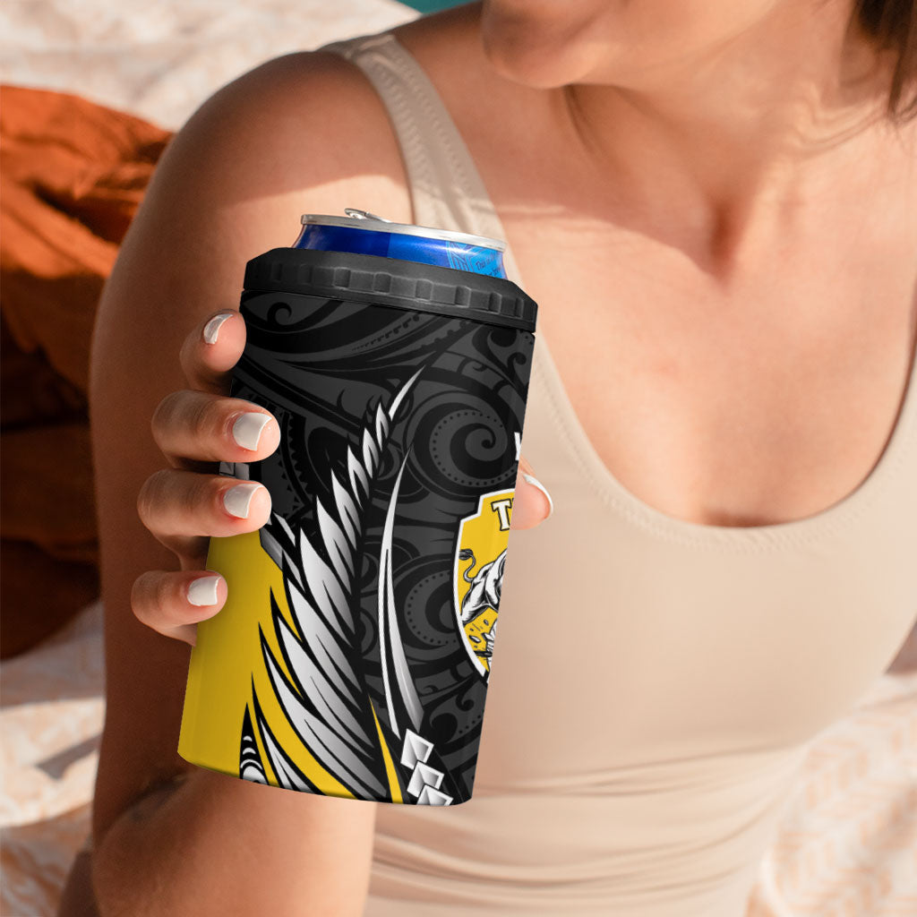 Taranaki 2026 Rugby Custom 4 in 1 Can Cooler Tumbler NZ Maori Silver Fern