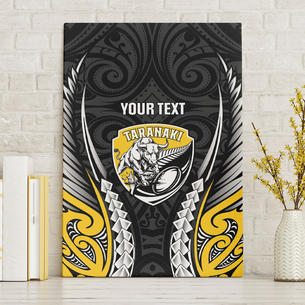Taranaki 2026 Rugby Custom Canvas Wall Art NZ Maori Silver Fern