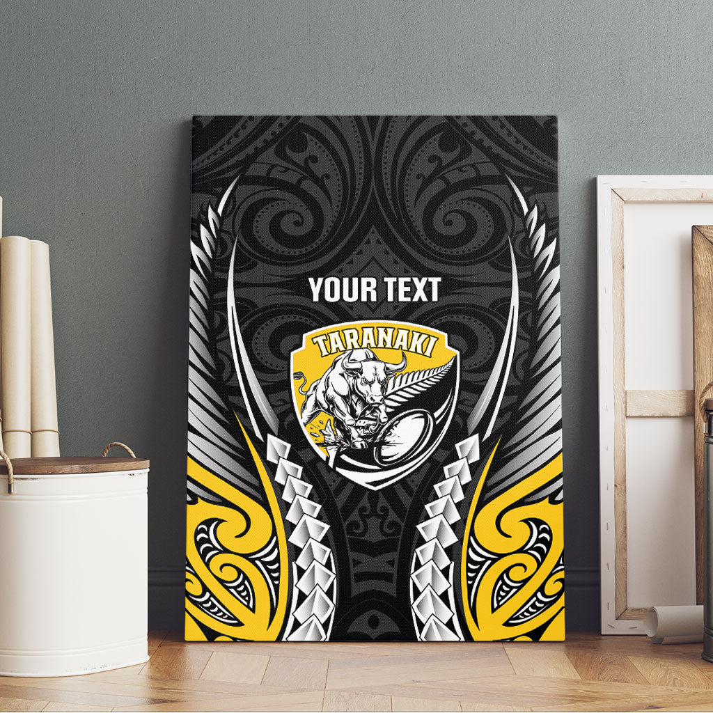 Taranaki 2026 Rugby Custom Canvas Wall Art NZ Maori Silver Fern