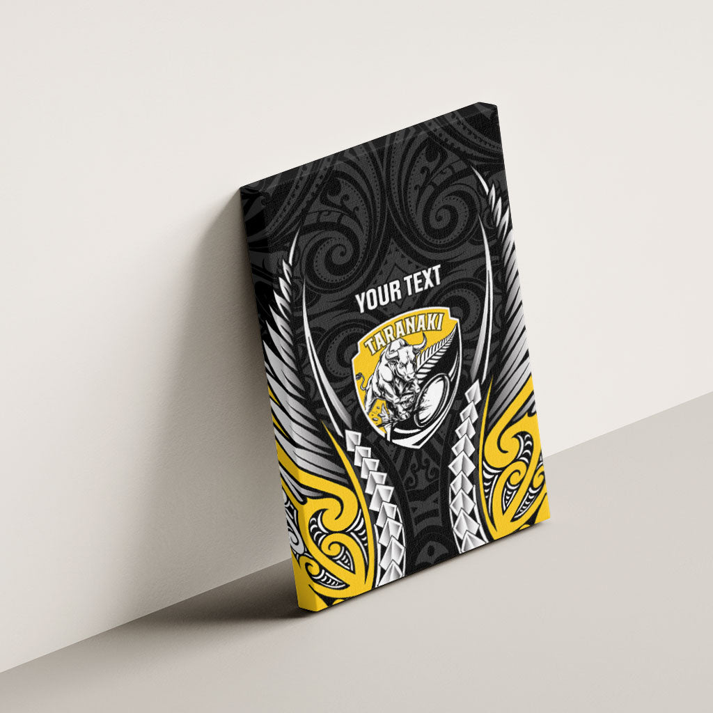 Taranaki 2026 Rugby Custom Canvas Wall Art NZ Maori Silver Fern