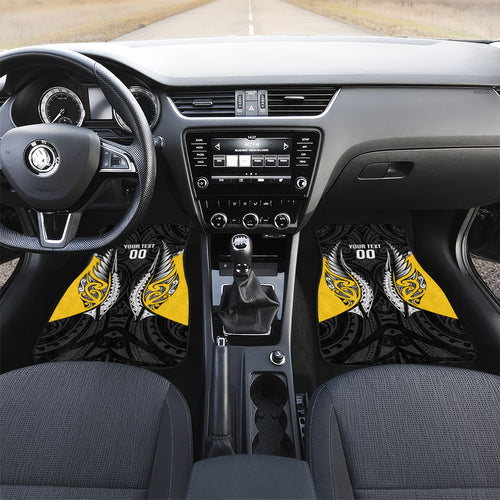 Taranaki 2026 Rugby Custom Car Mats NZ Maori Silver Fern