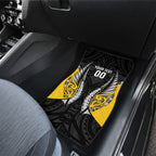 Taranaki 2026 Rugby Custom Car Mats NZ Maori Silver Fern