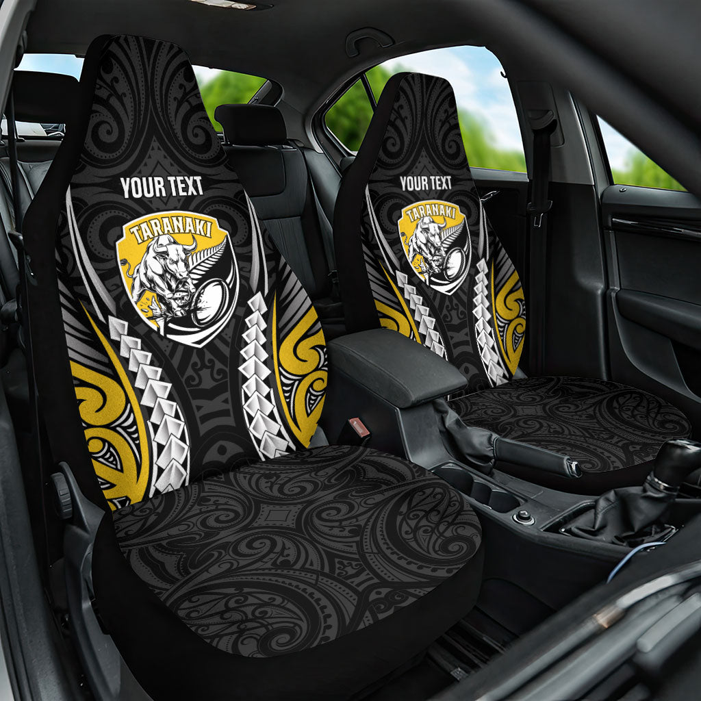 Taranaki 2026 Rugby Custom Car Seat Cover NZ Maori Silver Fern