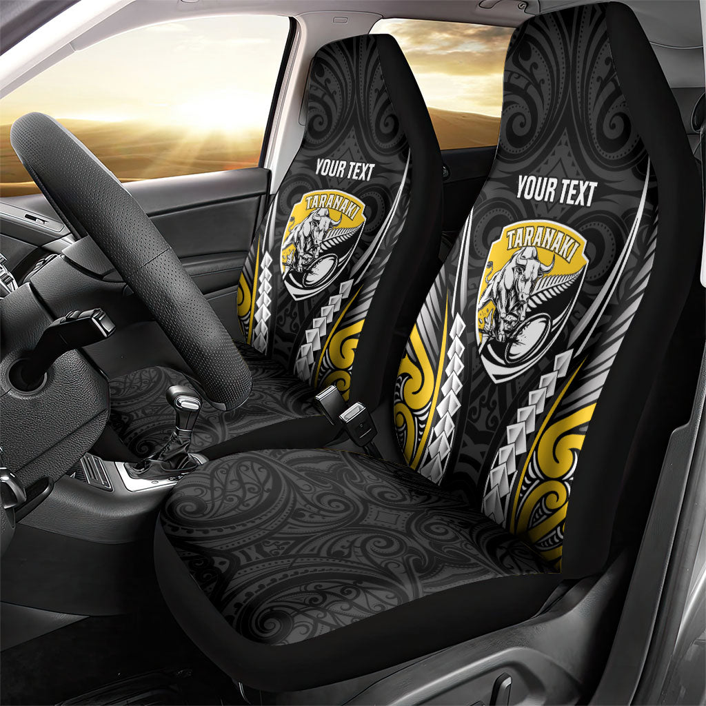 Taranaki 2026 Rugby Custom Car Seat Cover NZ Maori Silver Fern