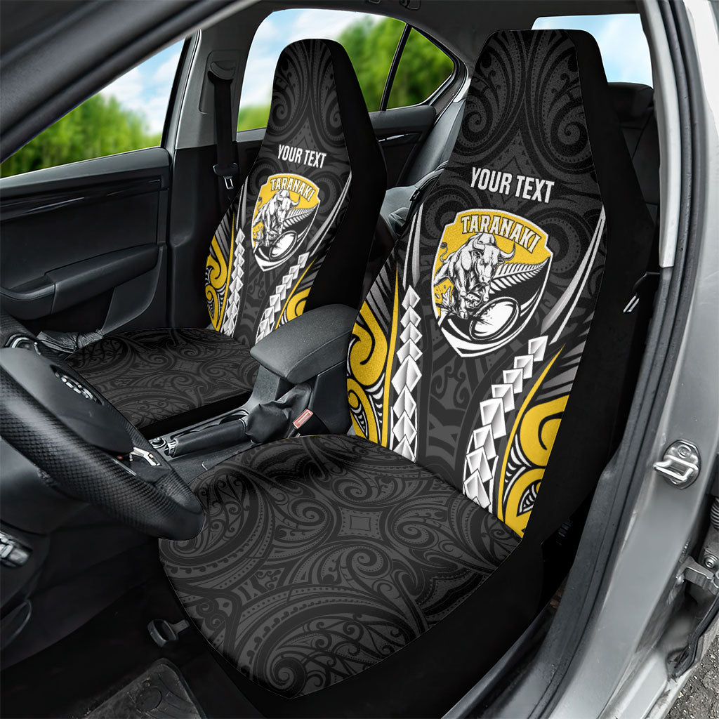 Taranaki 2026 Rugby Custom Car Seat Cover NZ Maori Silver Fern