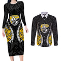 Taranaki 2026 Rugby Custom Couples Matching Long Sleeve Bodycon Dress and Long Sleeve Button Shirt NZ Maori Silver Fern
