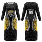 Taranaki 2026 Rugby Custom Couples Matching Long Sleeve Bodycon Dress and Long Sleeve Button Shirt NZ Maori Silver Fern LT14