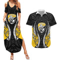 Taranaki 2026 Rugby Custom Couples Matching Summer Maxi Dress and Hawaiian Shirt NZ Maori Silver Fern