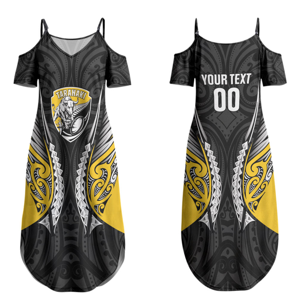 Taranaki 2026 Rugby Custom Couples Matching Summer Maxi Dress and Long Sleeve Button Shirt NZ Maori Silver Fern LT14