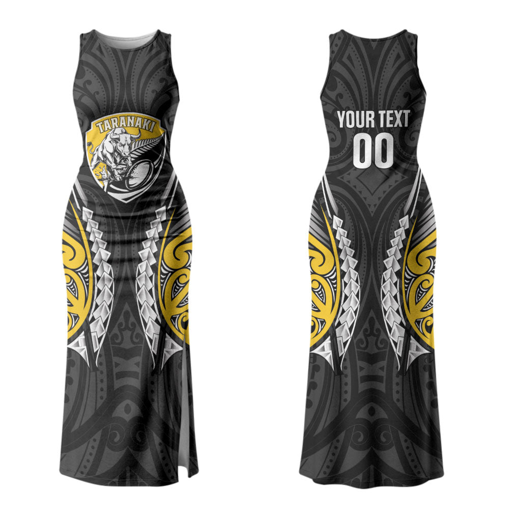Taranaki 2026 Rugby Custom Couples Matching Tank Maxi Dress and Hawaiian Shirt NZ Maori Silver Fern LT14