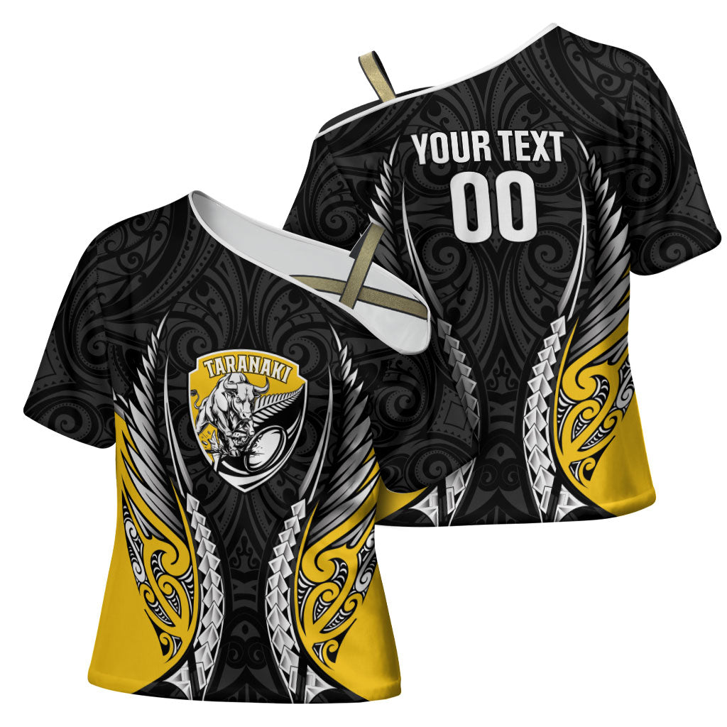 Taranaki 2026 Rugby Custom Cross Shoulder Shirt NZ Maori Silver Fern
